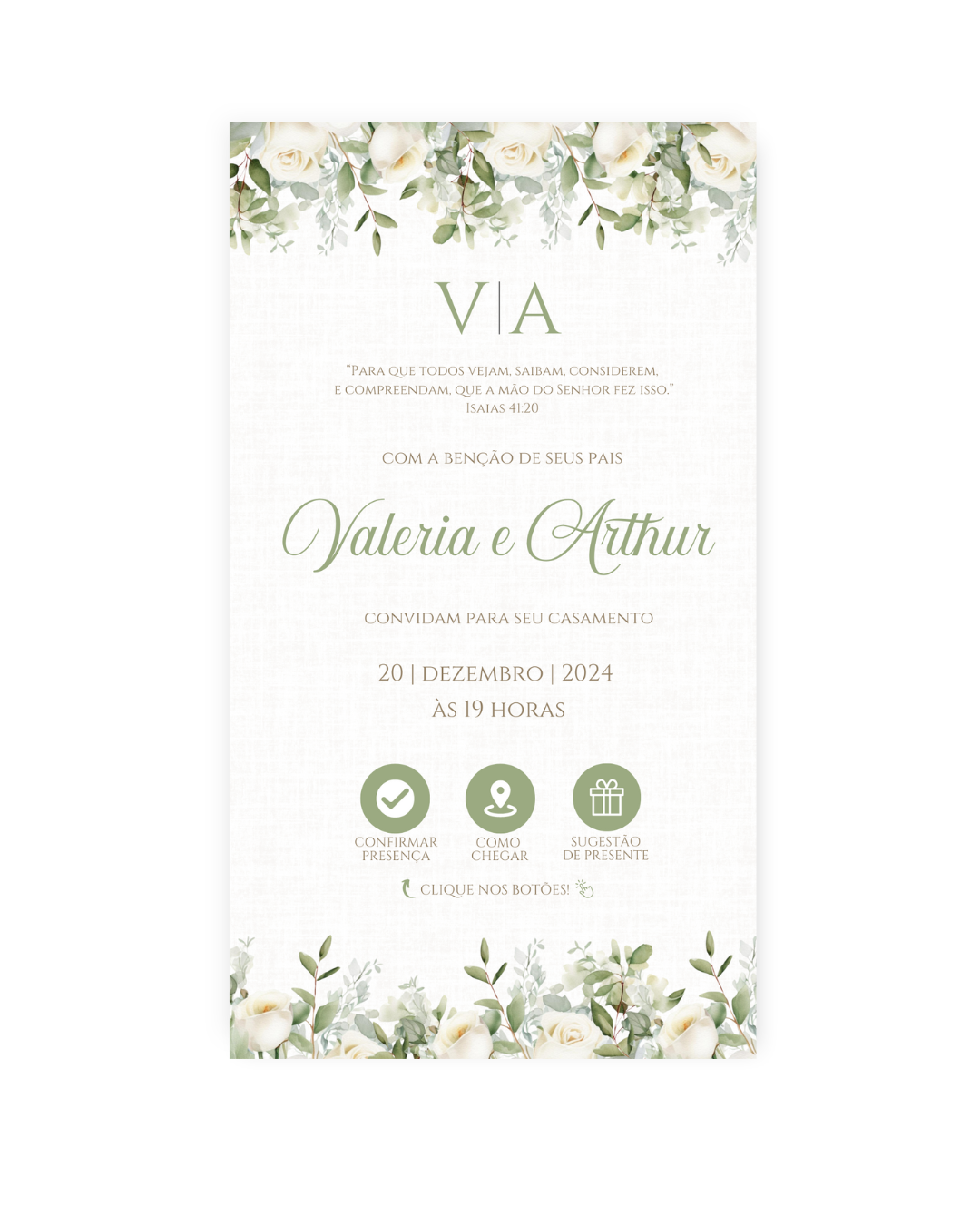 Convite Digital Casamento Verde - Rubi