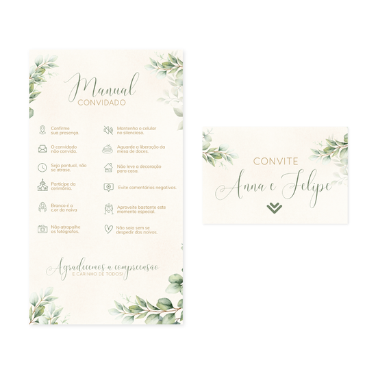 Convite Infinity Casamento Verde - Elegance 01