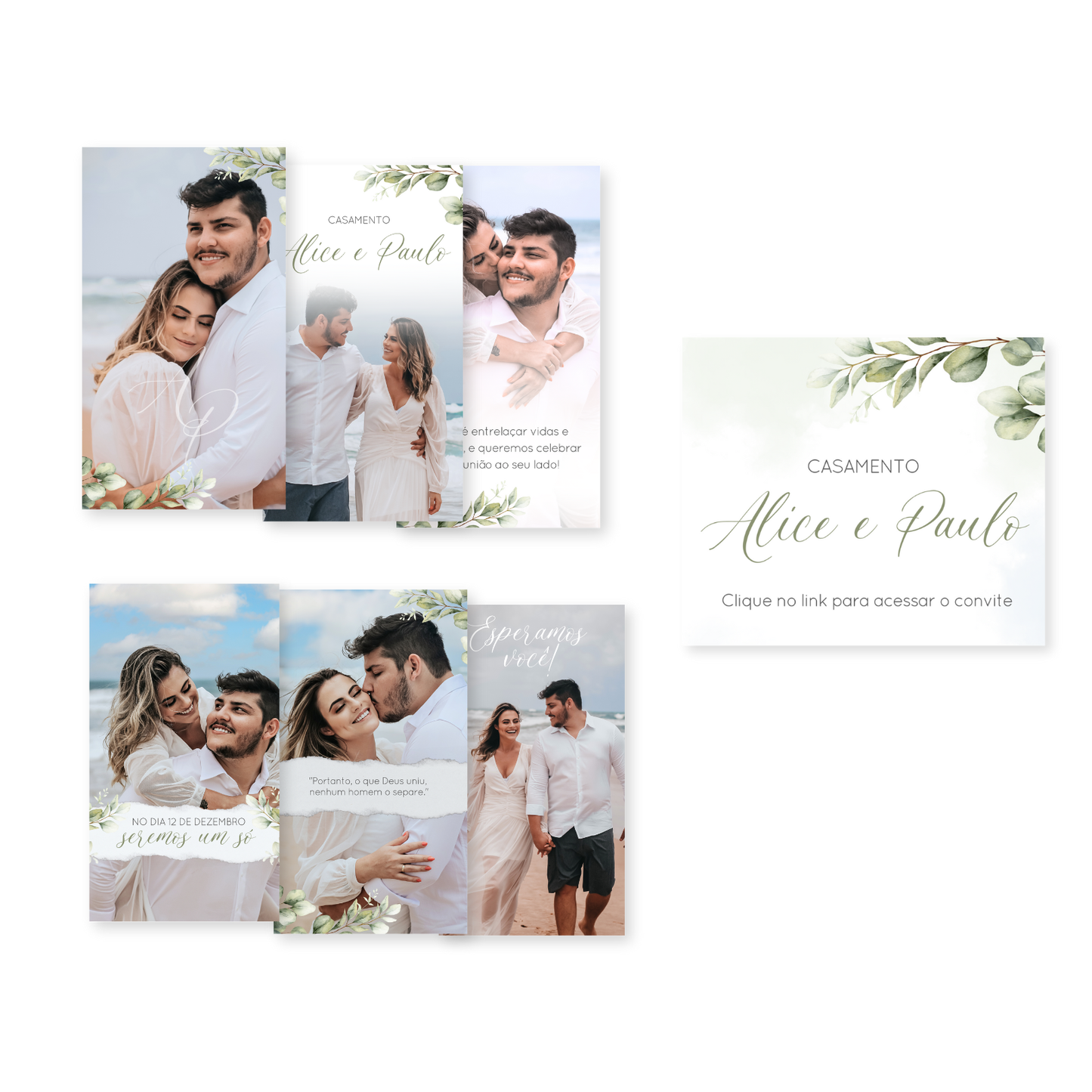 Convite Infinity Casamento Verde - Celestial 01
