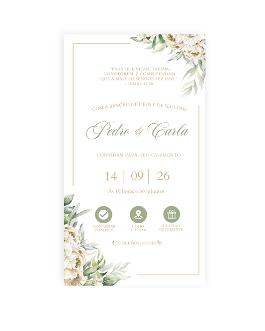 Convite Digital Interativo Casamento Verde - Rubi
