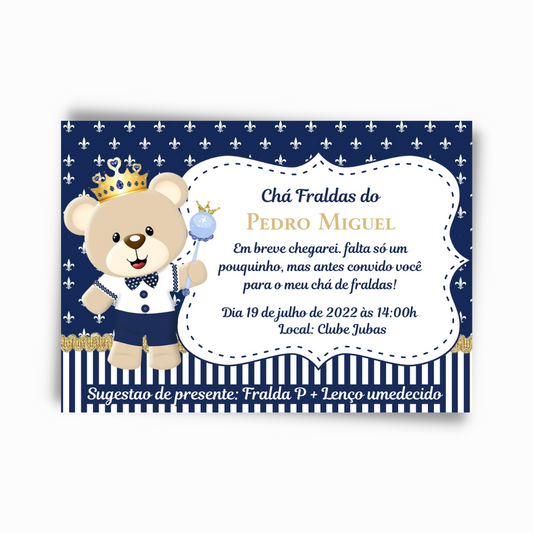 Convite Chá de Bebê Ursinho