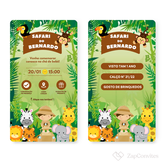 Convite Safari