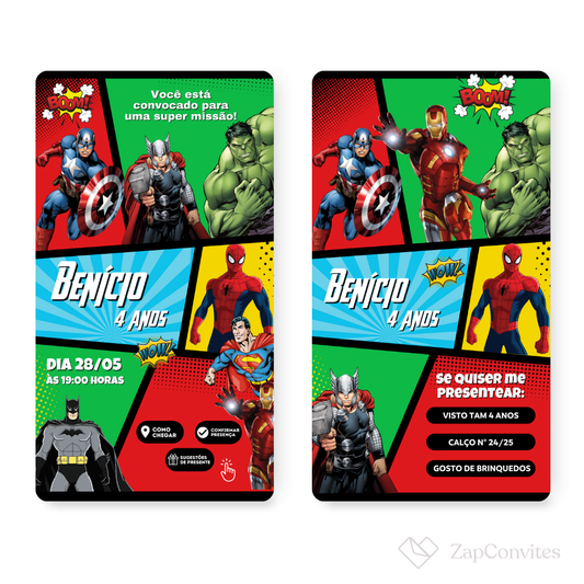 Convite Vingadores