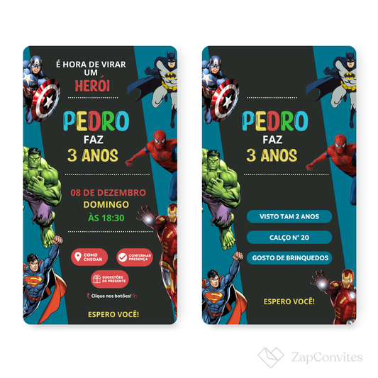 Convite Vingadores