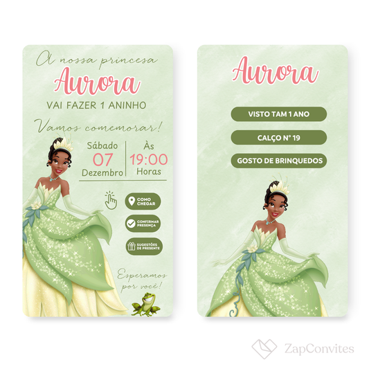 Convite Princesa Tiana