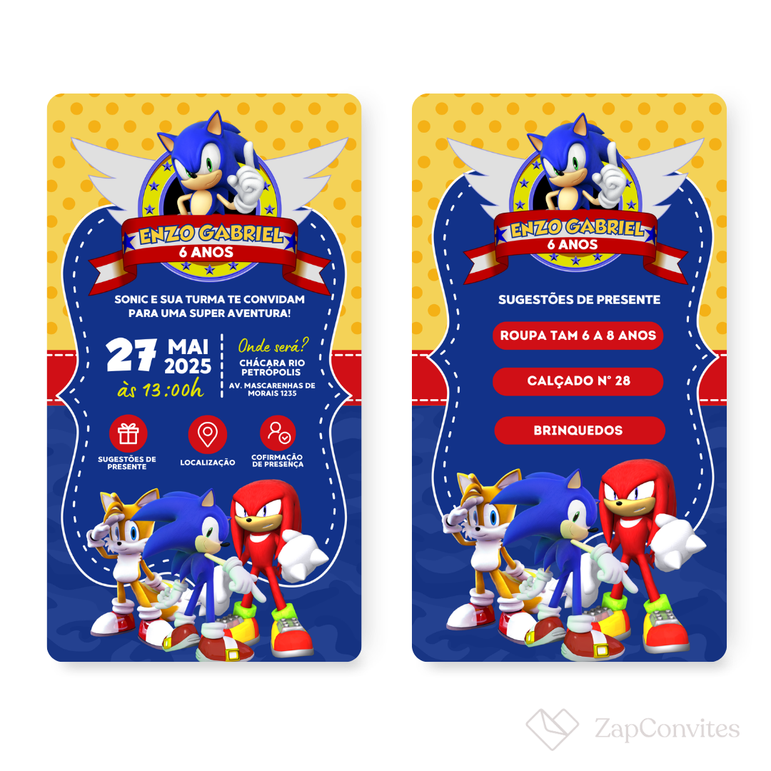 Convite Sonic