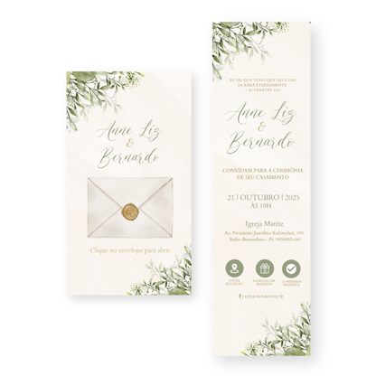 Convite Infinity Casamento Verde - Royale 01