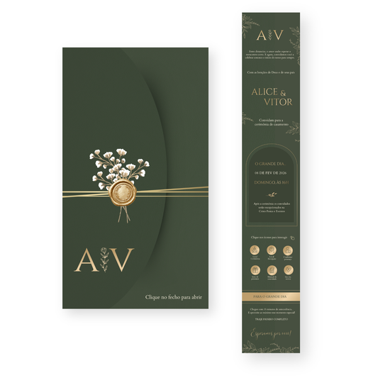 Convite Infinity Casamento Verde - Elegance 02