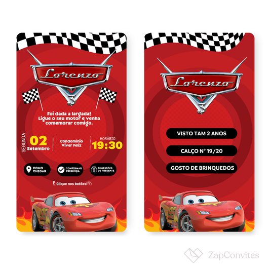Convite Mcqueen