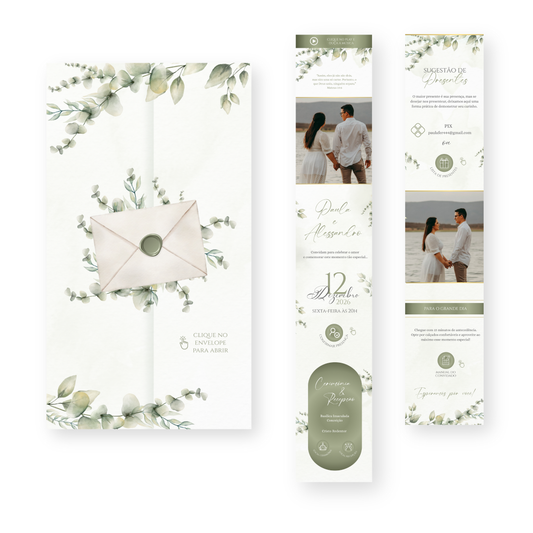 Convite Infinity Casamento Verde - Essence