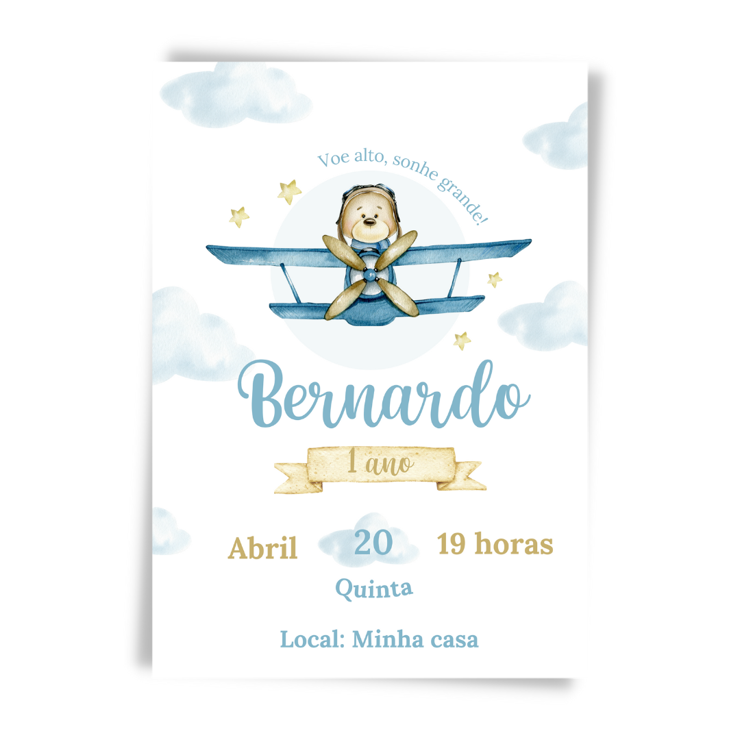 Convite Chá de Bebê Ursinho