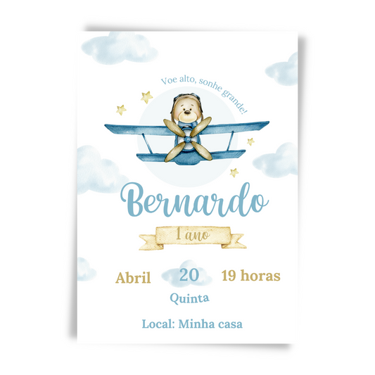 Convite Chá de Bebê Ursinho