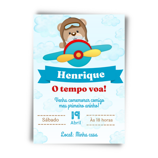 Convite Chá de Bebê Ursinho
