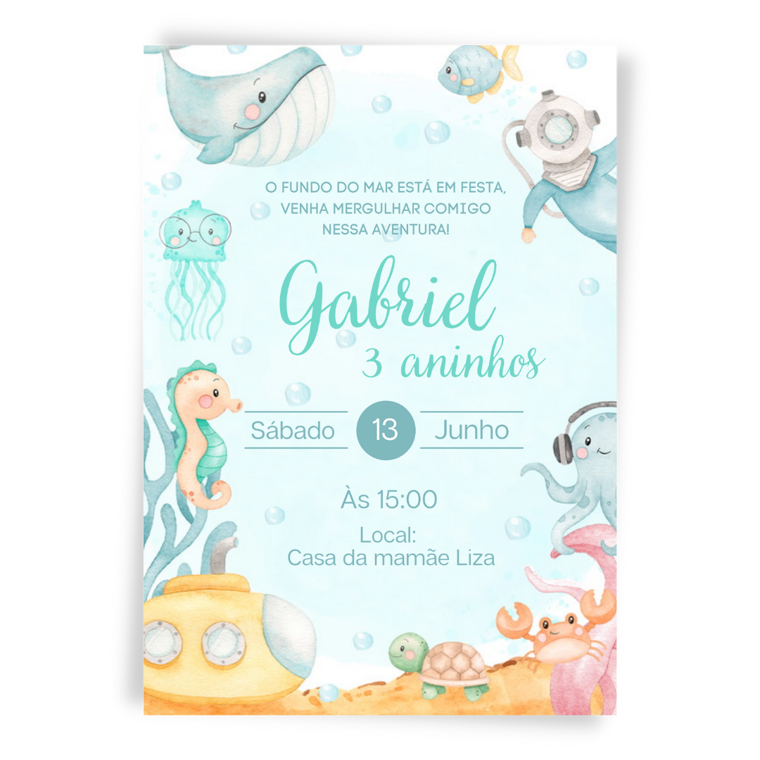Convite Fundo do Mar