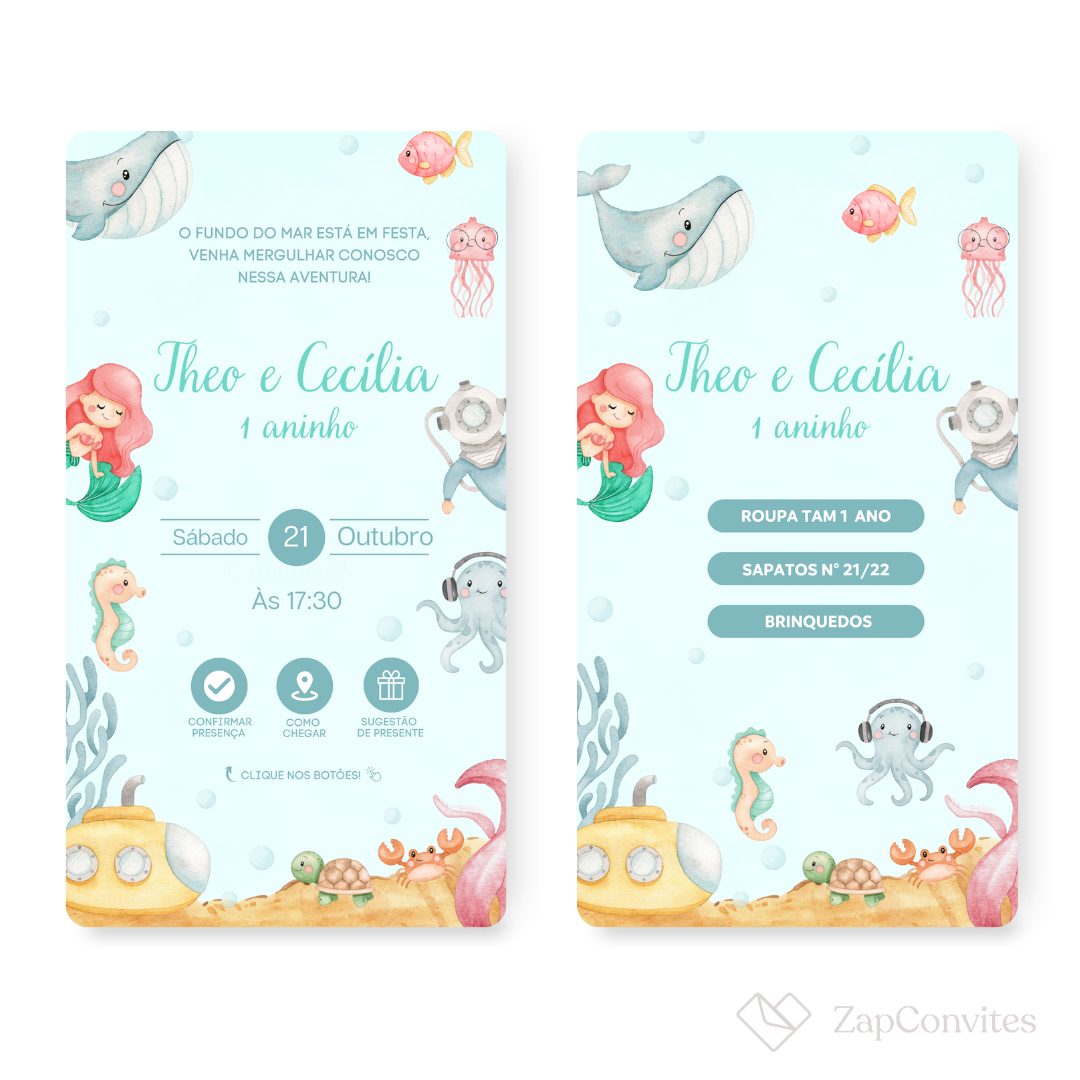 Convite Fundo do Mar