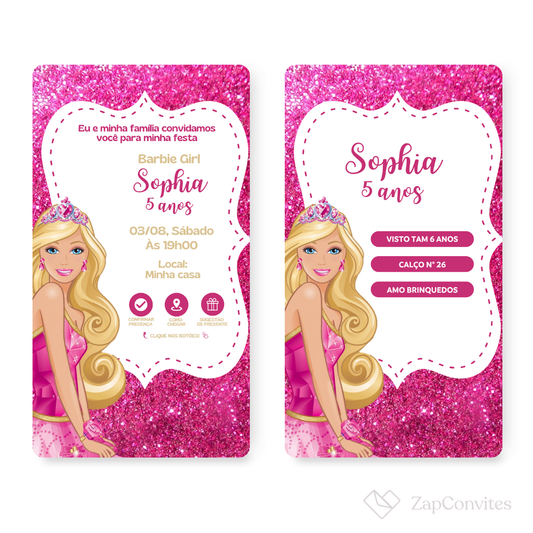 Convite Barbie