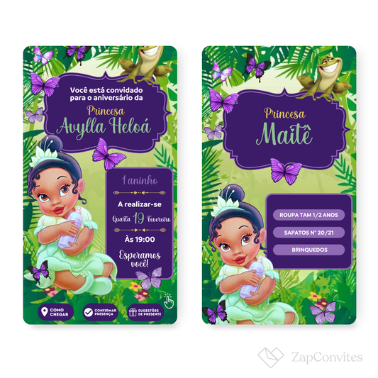 Convite Princesa Tiana