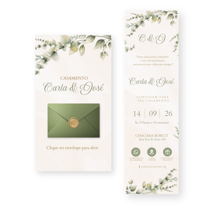 Convite Infinity Casamento Verde - Royale 02