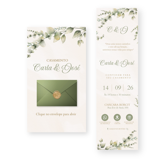 Convite Infinity Casamento Verde - Royale 02