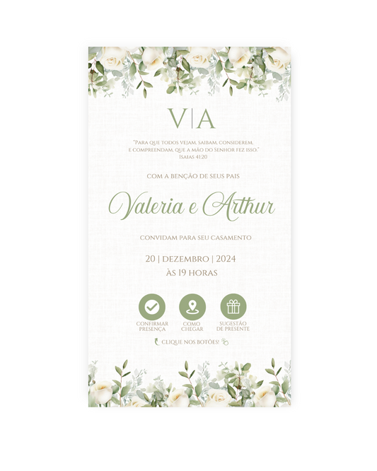 Convite Digital Casamento Verde - Rubi