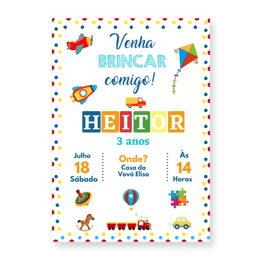 Convite Brinquedos