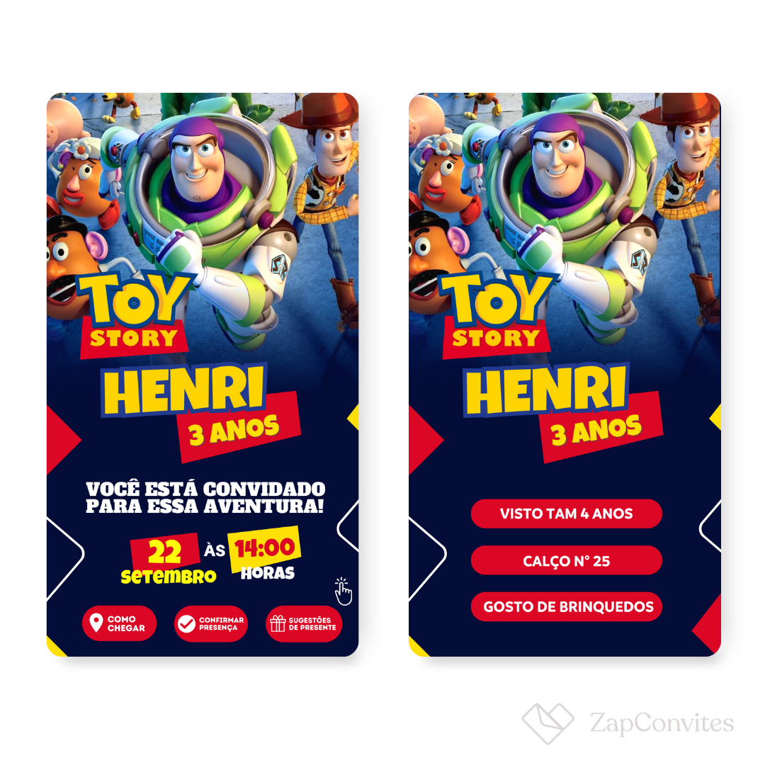 Convite Toy Story