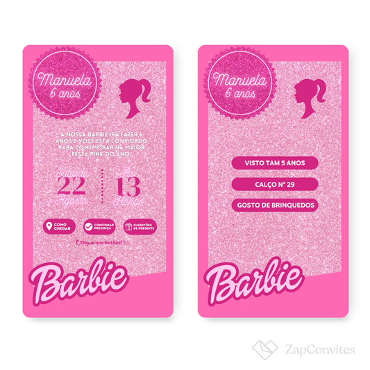 Convite Barbie