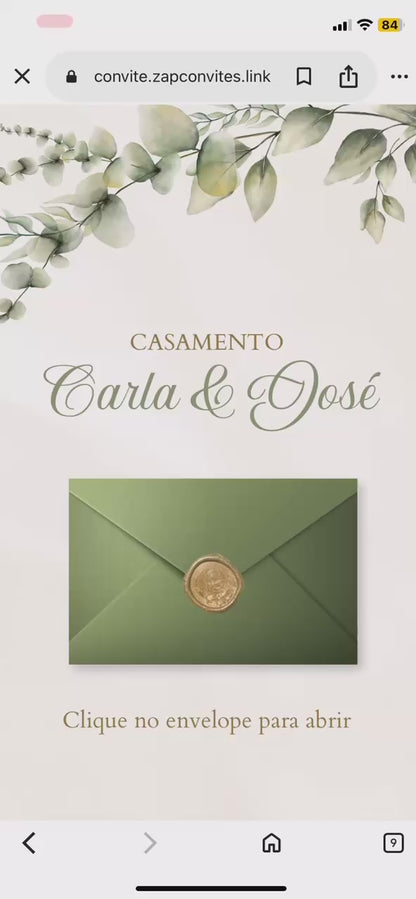 Convite Infinity Casamento Verde - Royale 02