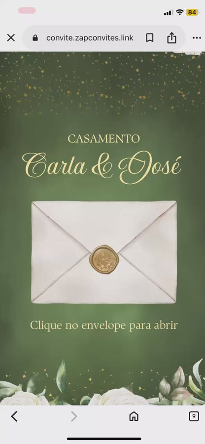 Convite Infinity Casamento Verde - Royale 03